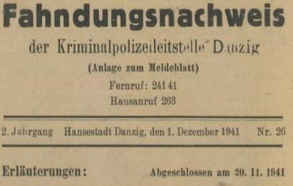 93. 1941 rok – Uciekający polscy robotnicy poszukiwani przez Komendę Policji Kryminalnej w Gdańsku  – poszukiwany Turowski Johann – Szczutowo